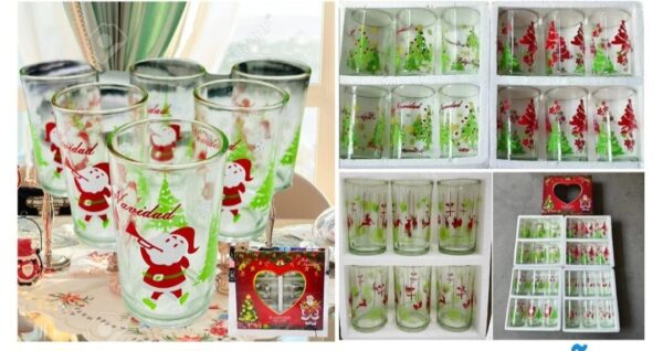 SET VASO X 6 NAVIDEÑO