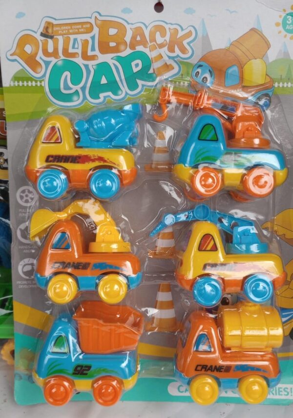 SET DE 6 CAMIONES PULL BACK CAR - Imagen 2