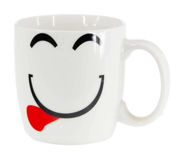 TAZA BLANCA CON CARITAS SONRIENTES - Imagen 2