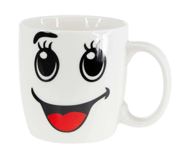 TAZA BLANCA CON CARITAS SONRIENTES - Imagen 3